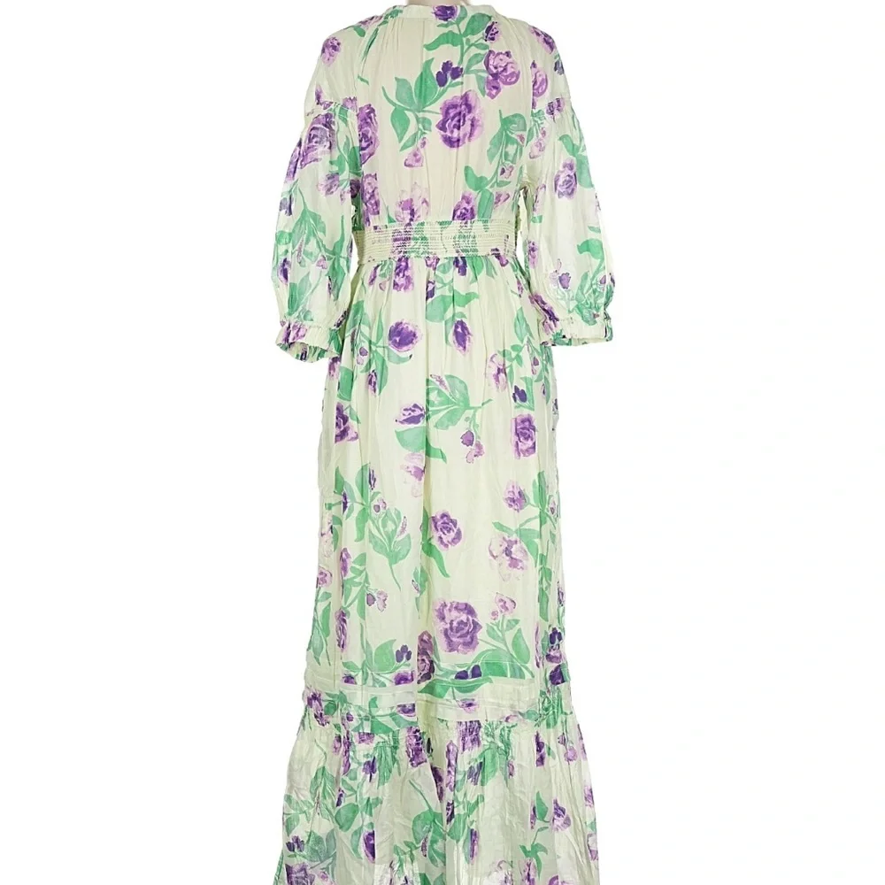 Free People Floral Maxi Dress - Green and Purple - Picture 3 of 3